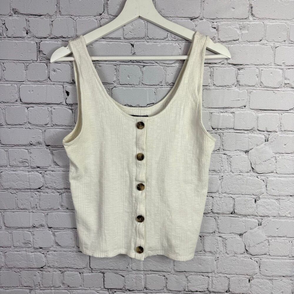 American Eagle Y2K Cotton Button Front Tank Size Large  C